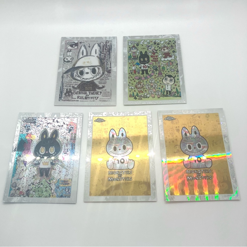 Labubu x Topps Chrome The Monsters 10th Anniversary Hobby Box Trading Card Set - Picture 8 of 16
